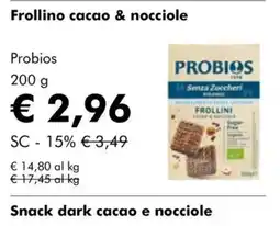 NaturaSì Frollino cacao & nocciole Probios offerta