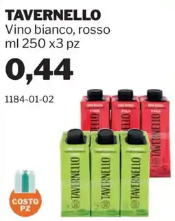 GrosMarket Vino bianco, rosso Tavernello offerta