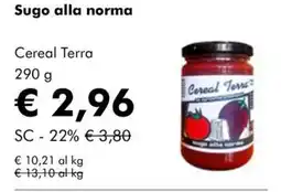 NaturaSì Sugo alla norma Cereal Terra offerta