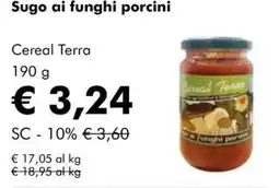 NaturaSì Sugo ai funghi porcini Cereal Terra offerta