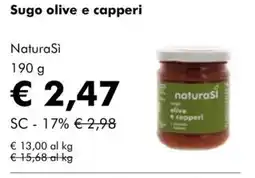 NaturaSì Sugo olive e capperi NaturaSi offerta