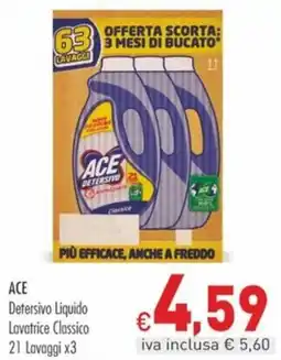 Cash & Carry Grossy ACE Detersivo Liquido Lavatrice Classico offerta