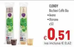 Cash & Carry Grossy Clendy bicchieri caffè bio offerta