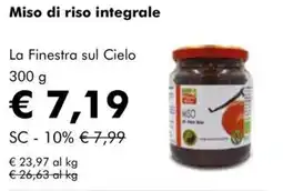 NaturaSì Miso di riso integrale La Finestra sul Cielo offerta