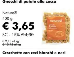 NaturaSì Gnocchi di patate alla zucca NaturaSi offerta