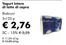 NaturaSì Yogurt intero di latte di capra Biobruni offerta