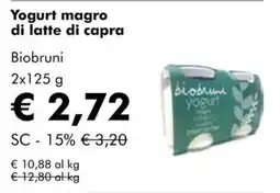 NaturaSì Yogurt magro di latte di capra Biobruni offerta