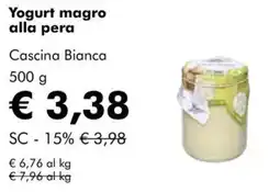 NaturaSì Yogurt magro alla pera Cascina Bianca offerta