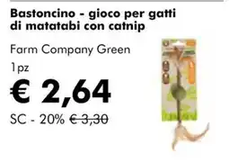 NaturaSì Bastoncino - gioco per gatti di matatabi con catnip Farm Company Green offerta