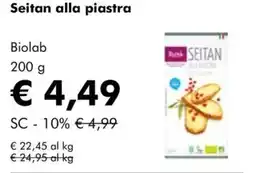 NaturaSì Seitan alla piastra Biolab offerta