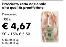 NaturaSì Prosciutto cotto nazionale offerta