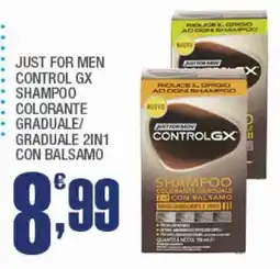 Splendidi e Splendenti Just for men Control GX shampoo colorante graduale/graduale 2in1 con balsamo offerta