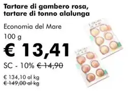 NaturaSì Tartare di gambero rosa, tartare di tonno alalunga offerta
