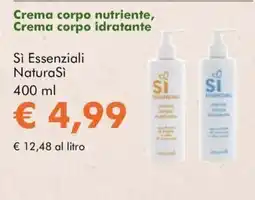 NaturaSì Crema corpo nutriente, Crema corpo idratante Si Essenziali NaturaSi offerta