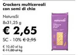 NaturaSì Crackers multicereali con semi di chia NaturaSi offerta