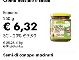 NaturaSì Crema nocciole e cacao Rapunzel offerta