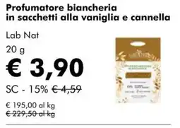 NaturaSì Profumatore biancheria Lab Nat alla vaniglia e cannella offerta