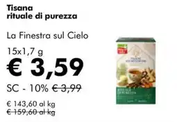 NaturaSì Tisana rituale di purezza La Finestra sul Cielo offerta