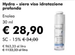 NaturaSì Hydra - siero viso idratazione profonda Enolea offerta