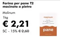 NaturaSì Farina per pane T2 macinata a pietra Molinum offerta