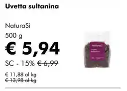 NaturaSì Uvetta sultanina NaturaSi offerta