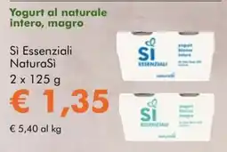 NaturaSì Yogurt al naturale intero, magro Si Essenziali NaturaSi offerta