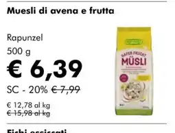 NaturaSì Muesli di avena e frutta Rapunzel offerta