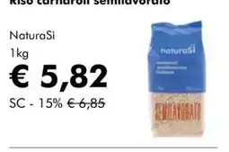 NaturaSì Riso carnaroli semilavorato NaturaSi offerta
