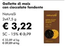 NaturaSì Gallette di mais con cioccolato fondente NaturaSi offerta