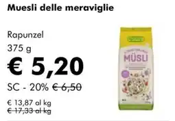 NaturaSì Muesli delle meraviglie Rapunzel offerta