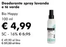 NaturaSì Deodorante spray lavanda e tè verde Bio Happy offerta