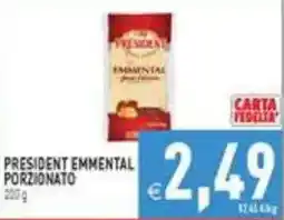 Supermercati Agorà President Emmental porzionato offerta