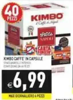 Supermercati Agorà Kimbo Caffè in capsule offerta