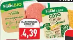 Supermercati Agorà Fileni hamburger di pollo bio offerta