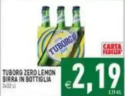 Supermercati Agorà Tuborg zero lemon birra in bottiglia offerta