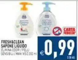 Supermercati Agorà Fresh&clean sapone liquido offerta
