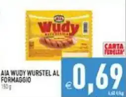 Supermercati Agorà Aia Wudy wurstel al formaggio offerta