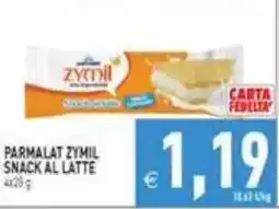 Supermercati Agorà Parmalat Zymil Snack al Latte offerta