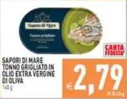 Supermercati Agorà Sapori di Mare Tonno Grigliato in Olio Extra Vergine di Oliva offerta