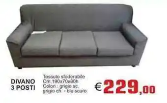 Divano 3 Posti Cm. 190x70x80h