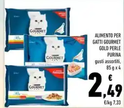 Conad Alimento per gatti Gourmet Gold Perle Purina offerta