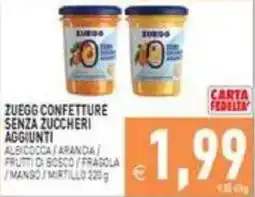 Supermercati Agorà Zuegg confetture senza zuccheri aggiunti offerta