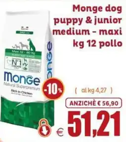 Elite Pet Monge dog puppy & junior medium - maxi offerta