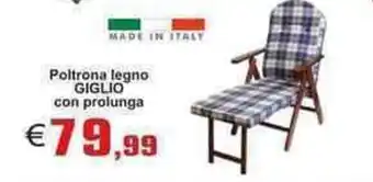 Brickea Poltrona legno Giglio con prolunga offerta