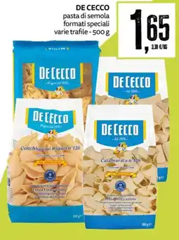 PRO7 Supermercati De Cecco pasta di semola formati speciali varie trafile offerta