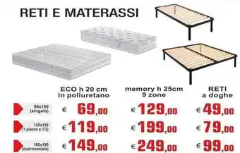Brickea Reti e Materassi 160x190 h 20 cm offerta