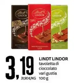 PRO7 Supermercati Lindt Lindor tavola di cioccolato vari gusti offerta