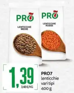 PRO7 Supermercati PRO7 lenticchie vari tipi offerta