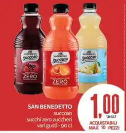 PRO7 Supermercati San Benedetto succoso succhi zero zuccheri offerta