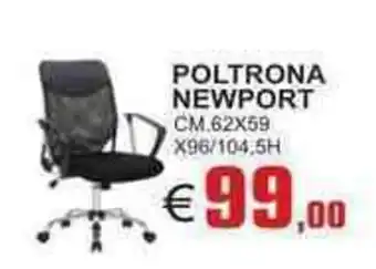 Poltrona Newport cm. 62x59 x96/104,5H